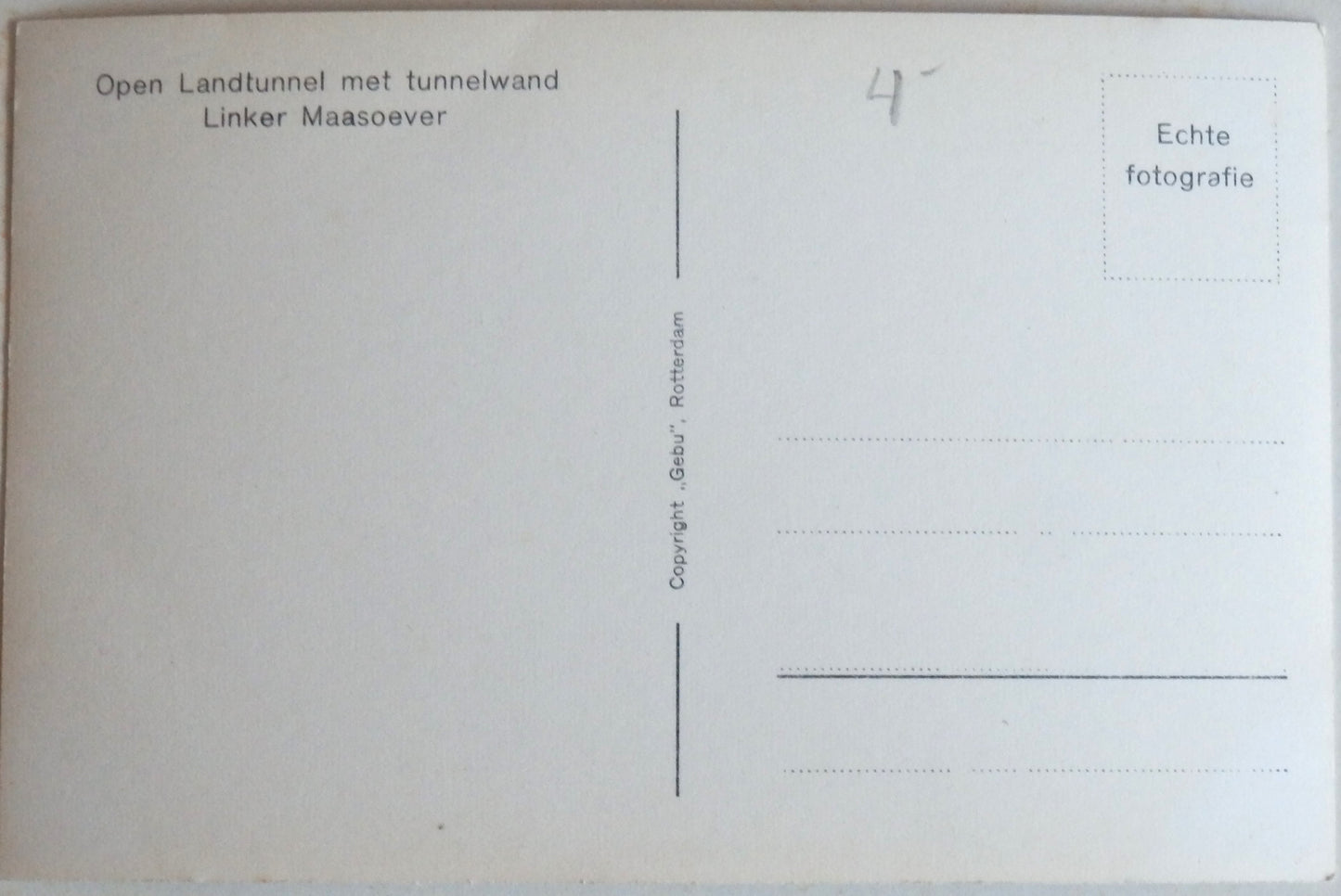 Ansichtkaart Rotterdam - Maastunnel 1940