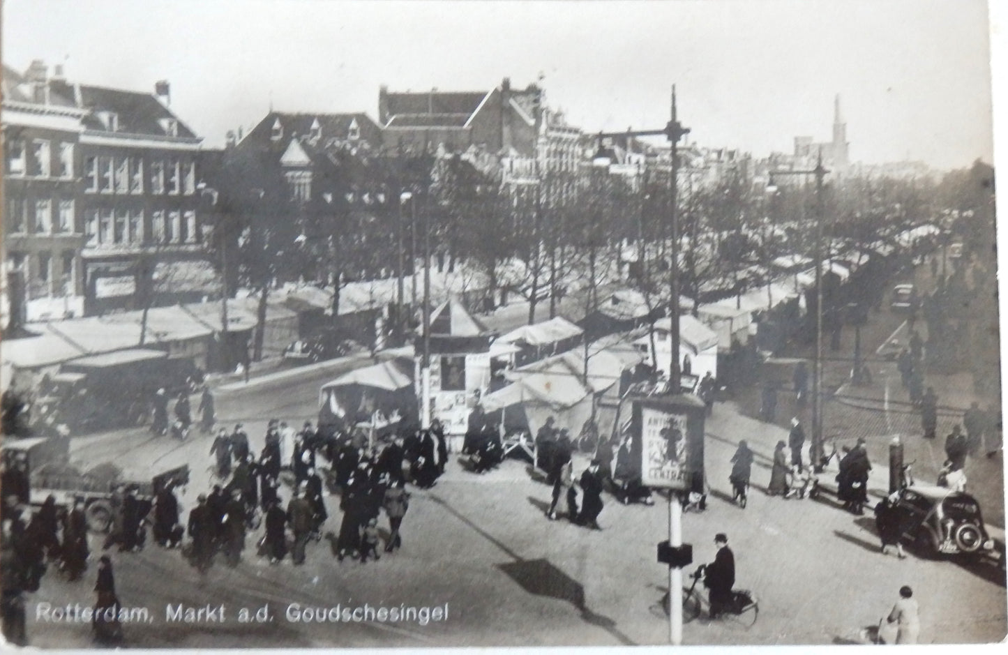 Ansichtkaart Rotterdam - Markt Goudschesingel 1941