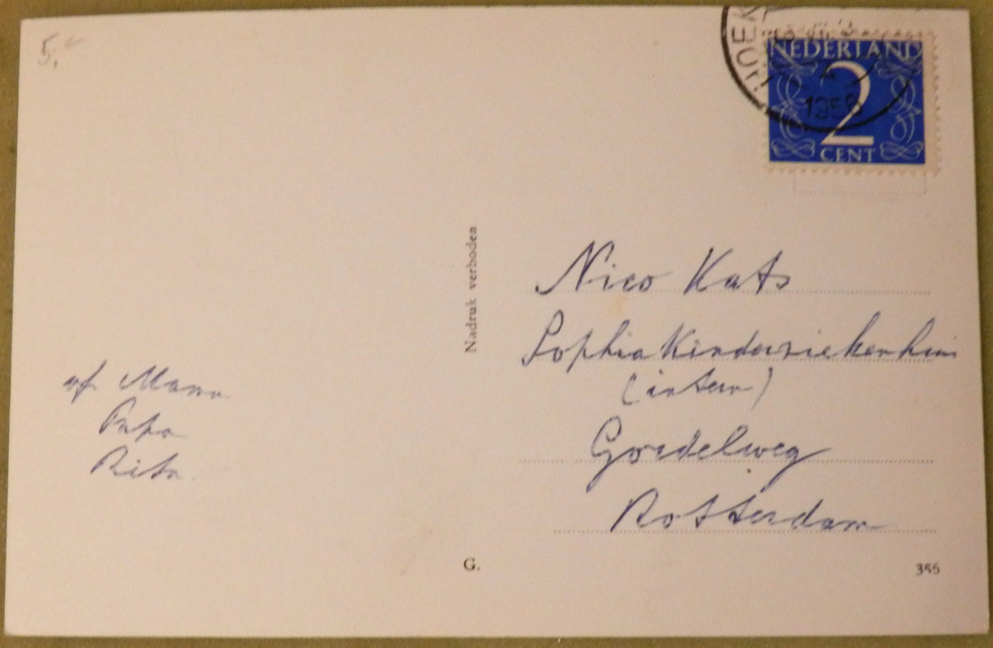 Ansichtkaart Rotterdam - Meent (1955)