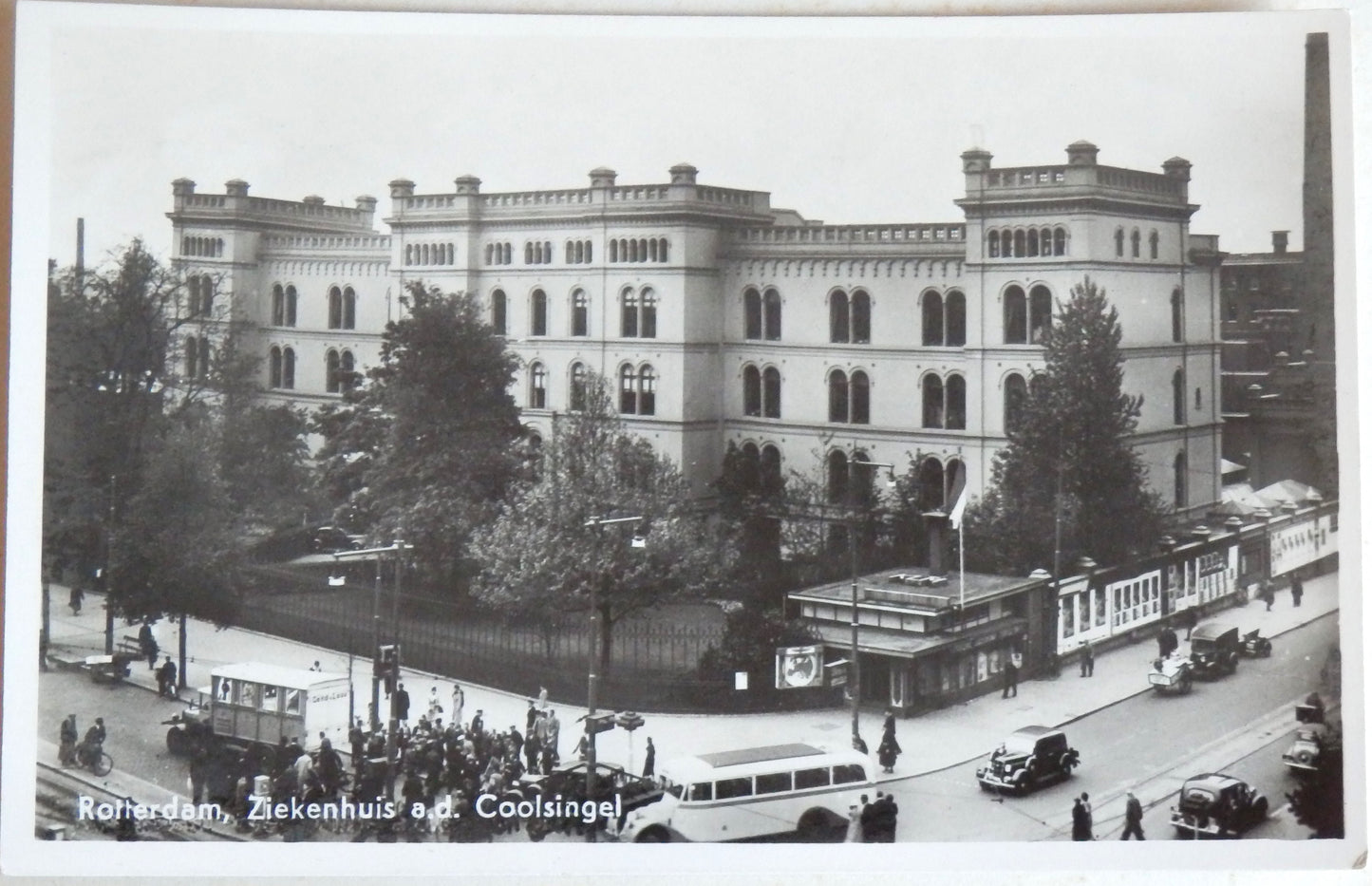 Ansichtkaart Rotterdam - Coolsingel ziekenhuis 1940