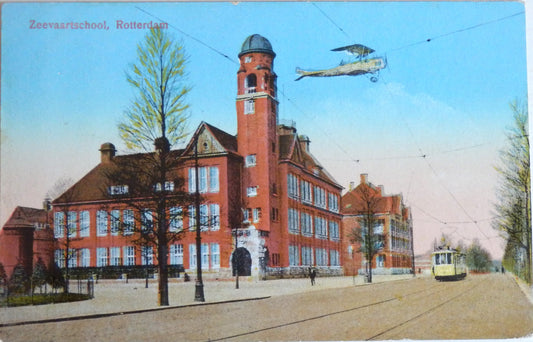 Ansichtkaart Rotterdam - Zeevaartschool rond 1920/30