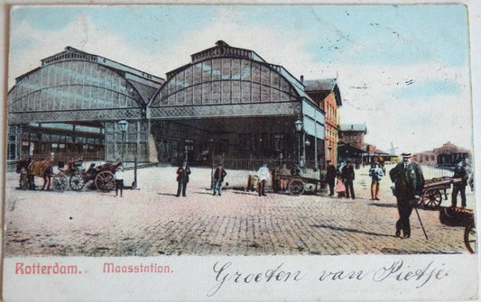 Ansichtkaart Rotterdam, Maasstation 1905