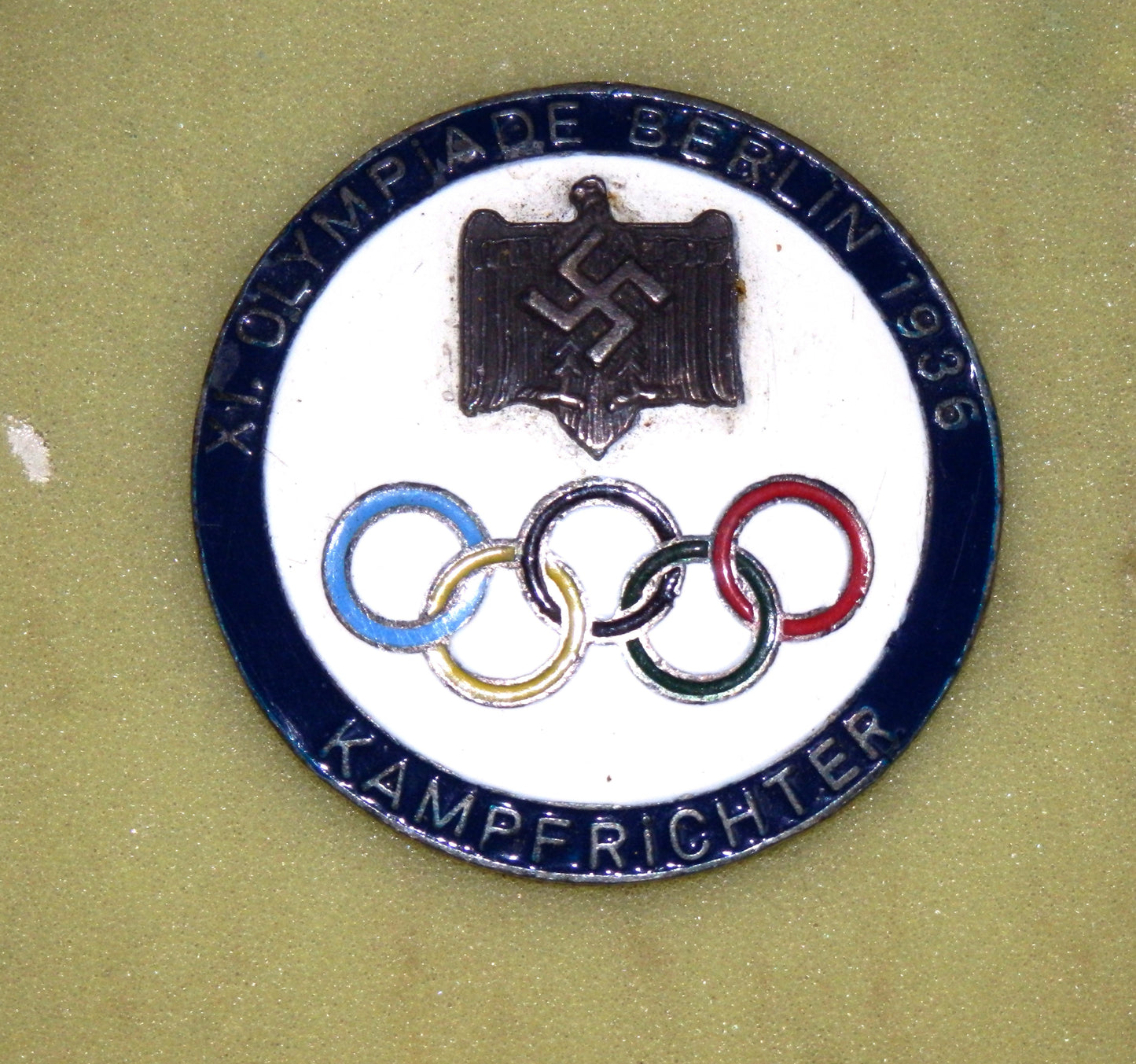 Emaille Broche speld Olympiade Berlijn 1936 - Kampfrichter