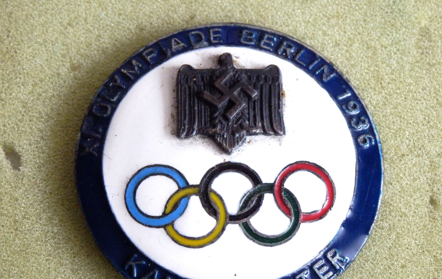 Emaille Broche speld Olympiade Berlijn 1936 - Kampfrichter