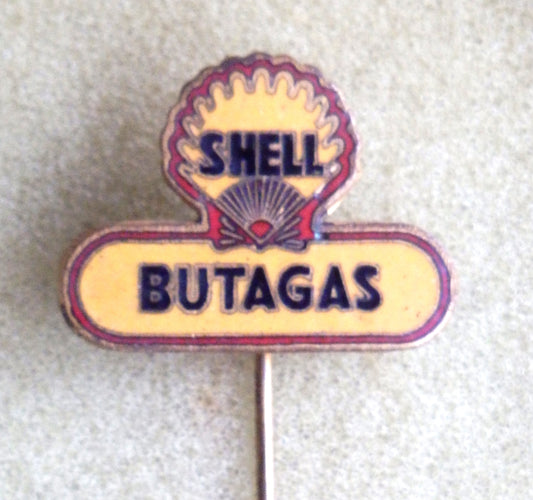 Emaille speld Shell Butagas