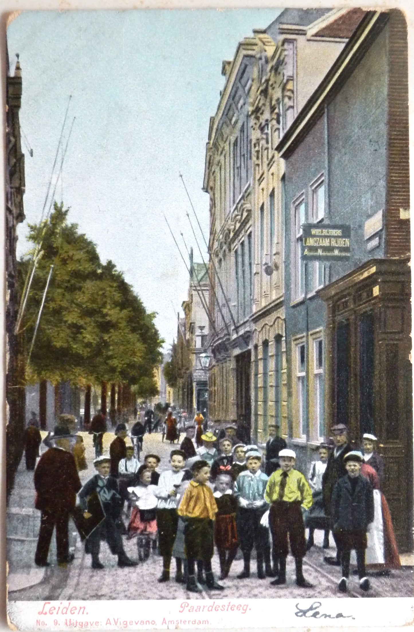 Ansichtkaart Leiden - Paardesteeg - 1908